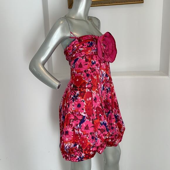Bcbgmaxazria Strapless Begonia Combo Bubble Dress Size 12 BNWT - Picture 4 of 13